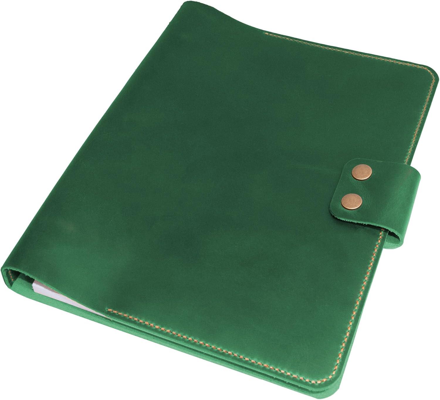imagePersonalized Leather Binder 3Ring Fit 3 Hole 85 X 11 Refill Paper Folio Leather Business Organizer