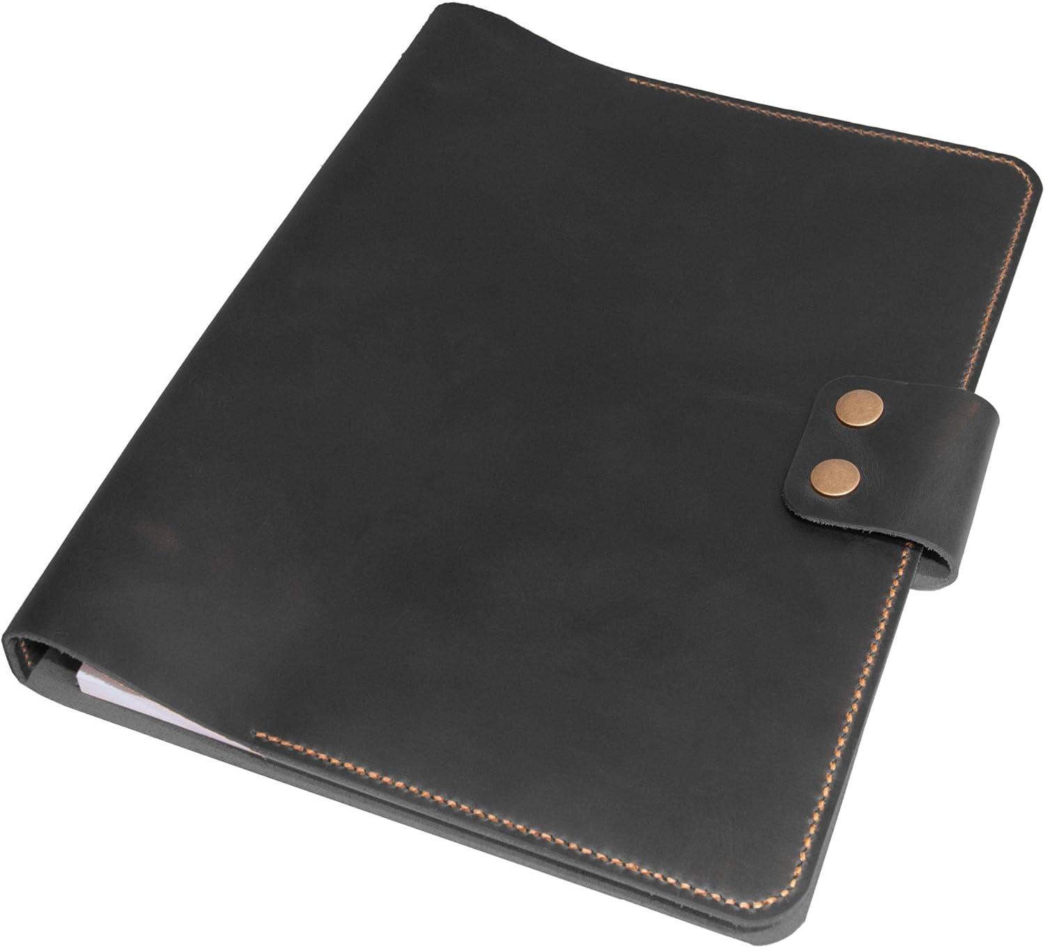 imagePersonalized Leather Binder 3Ring Fit 3 Hole 85 X 11 Refill Paper Folio Leather Business Organizer