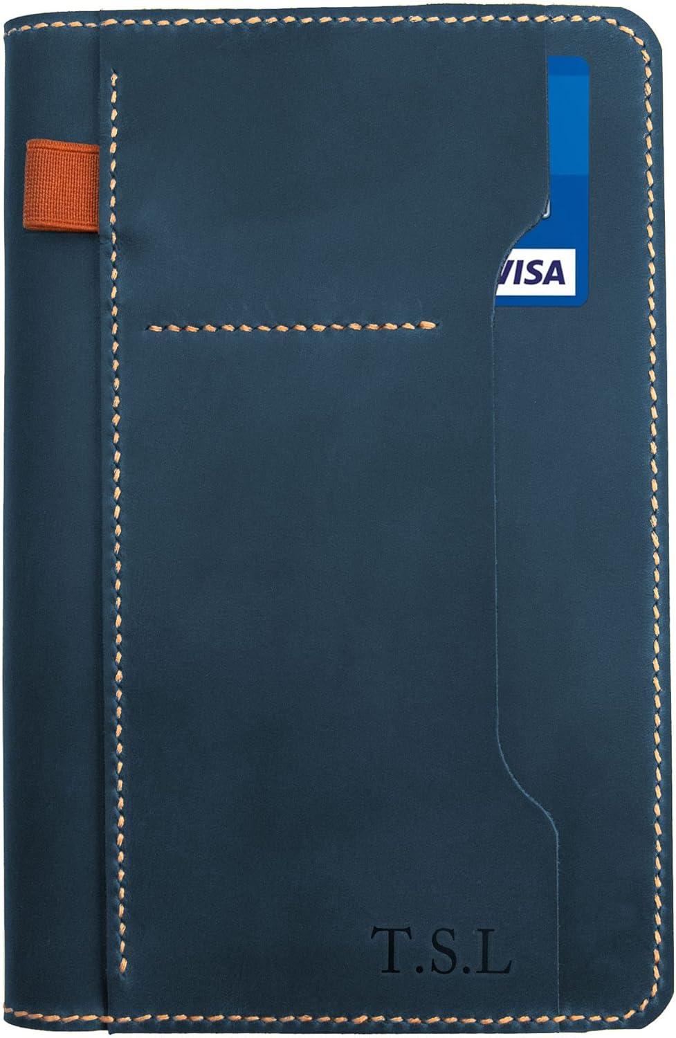 imagePersonalized Leather Journal Cover for Moleskine Large Size Hard Cover Notebook Handmade Leather Cover for 5quotx825quot Hardback Notebookwith pen holder Notebook Cover