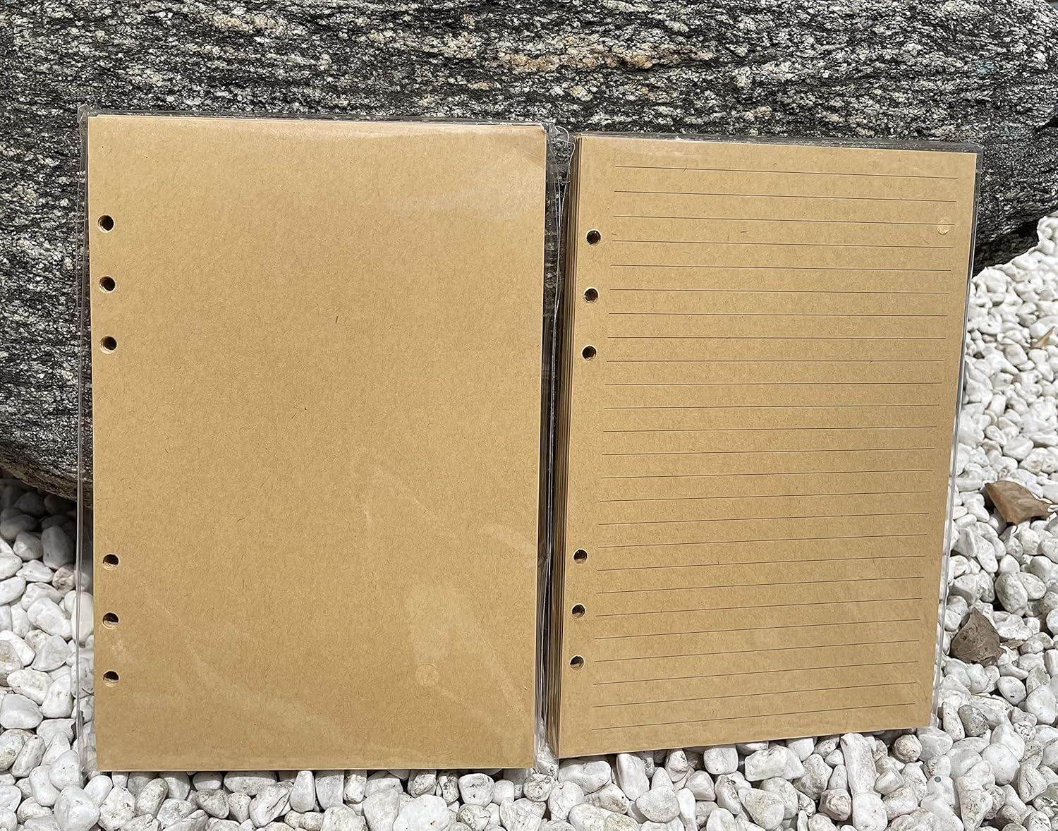 imageTurbosnail Personalized Size A5 6 Ring Leather Refillable Planner Binder Travelers Journal Sketchbook Distressed Leather Travel Journal For Men Women Lined Paper 160 Pages