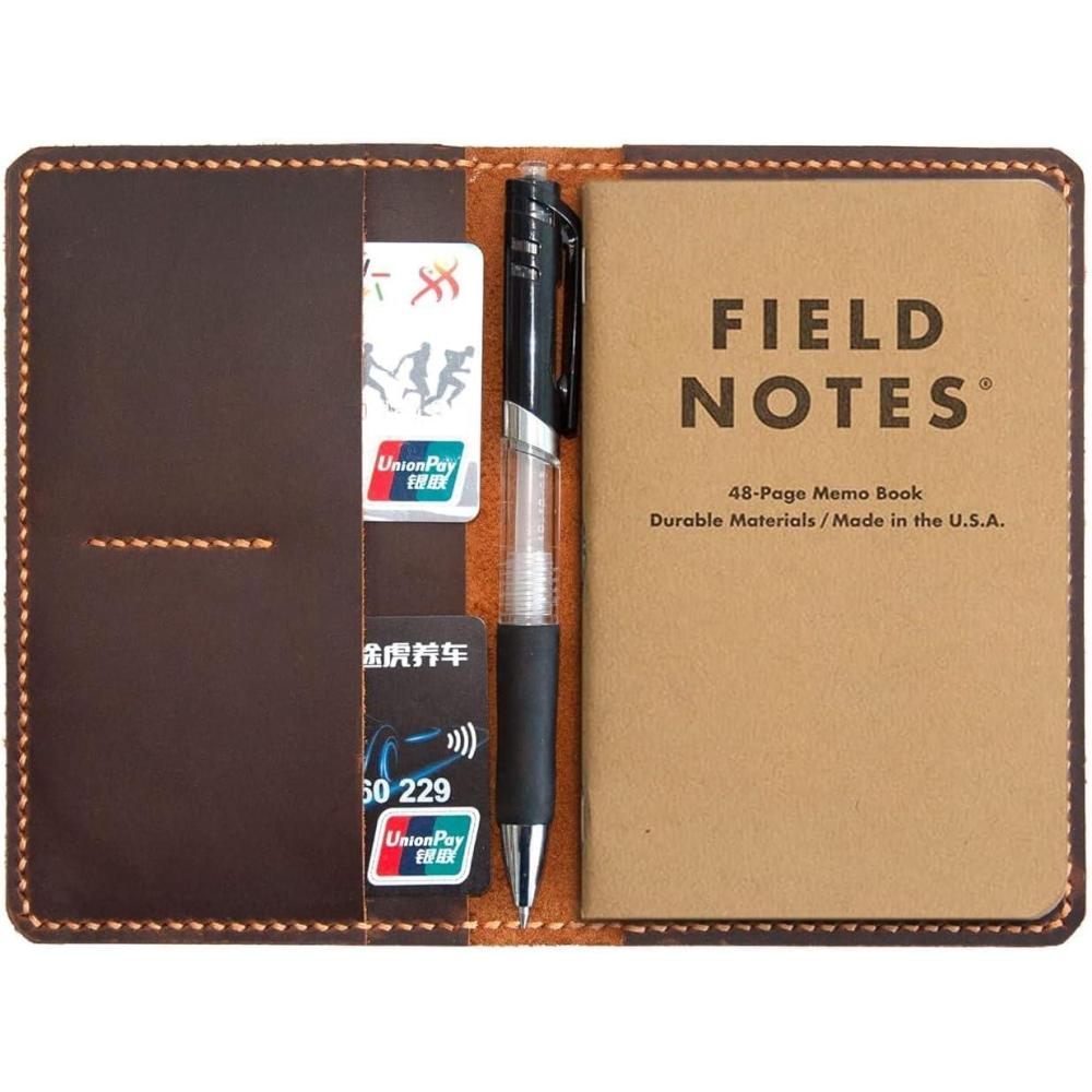 imageHandmade Leather Cover For 35quotX55quot NotebooksLeather Journal Cover for Field Notes Gift For Him RedBrown