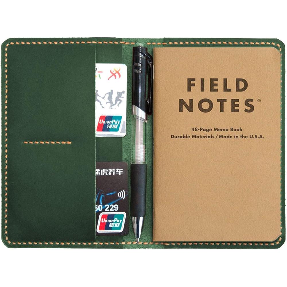 imageHandmade Leather Cover For 35quotX55quot NotebooksLeather Journal Cover for Field Notes Gift For Him RedGreen