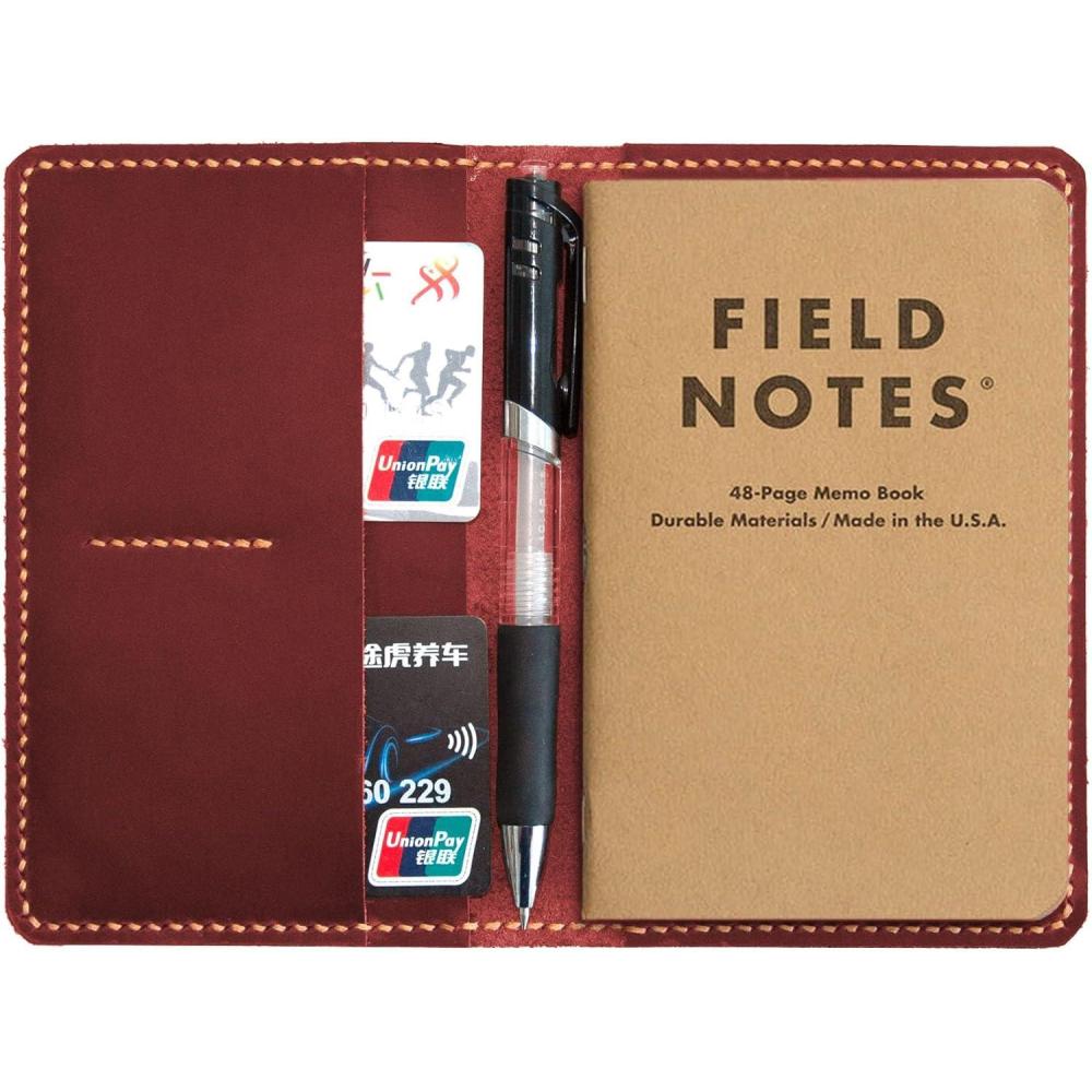 imageHandmade Leather Cover For 35quotX55quot NotebooksLeather Journal Cover for Field Notes Gift For Him RedRed