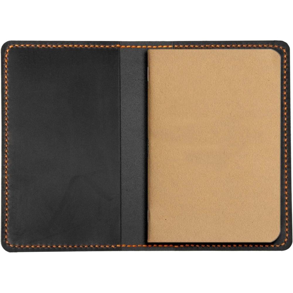 imageLeather Journal Cover for Moleskine Cahier Notebook Pocket size 35quot x 55quot Refillable Pocket Cover GreenBlack