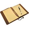 Personalized Refillable 6 Ring Rustic Leather Journal Cover With, Unique Leather A5 Refill Planner Binder Sketchbook,Christmas Gift