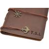 Personalized Refillable 6 Ring Rustic Leather Journal Cover With, Unique Leather A5 Refill Planner Binder Sketchbook,Christmas Gift