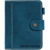 Personalized Size A5 6 Ring Leather Refillable Planner Binder, Travelers Journal, Sketchbook, Distressed Leather, Travel Journal For Men Women （Lined Paper 160 Pages）(Blue), Customized Gift