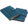 Personalized Size A5 6 Ring Leather Refillable Planner Binder, Travelers Journal, Sketchbook, Distressed Leather, Travel Journal For Men Women （Lined Paper 160 Pages）(Blue), Customized Gift