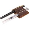 Handmade Leather Pen Holder Clip Notebook Pen Loop Stylish, Leather Pen Holderfor Books, notebook pen pencil holder clip and Practical Pen Organizer Single pen holder (Black)(Brown)