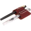 Handmade Leather Pen Holder Clip Notebook Pen Loop Stylish, Leather Pen Holderfor Books, notebook pen pencil holder clip and Practical Pen Organizer Single pen holder (Black)(Red)