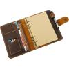 Personalized Size A5 6 Ring Leather Refillable Planner Binder, Travelers Journal, Sketchbook, Distressed Leather, Travel Journal For Men Women （Lined Paper 160 Pages）, Customized Gift