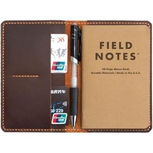 Handmade Leather Cover For 3.5″X5.5″ Notebooks,Leather Journal Cover for Field Notes, Gift For Him (Red)(Brown)