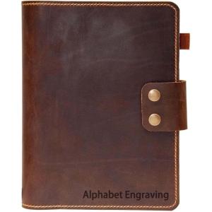 Personalized Genuine Distressed Leather Composition Notebook Cover, 10in× 8in Size; Gift For Men & Women’S, Vintage Rustic Leather Cover Portfolio For Composition, Customized Gift