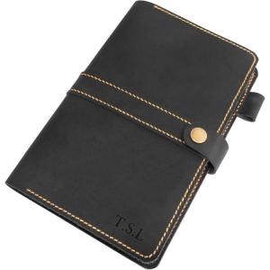 Personalized Leather Journal Cover for Moleskine Large Size Hard Cover 5×8.25 Notebook, Handmade Refillable Black Leather Journal cover