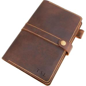 Personalized Leather Journal Cover for Moleskine Large Size Hard Cover Notebook, Handmade Leather Cover for 5″x8.25″ Hardback Notebook