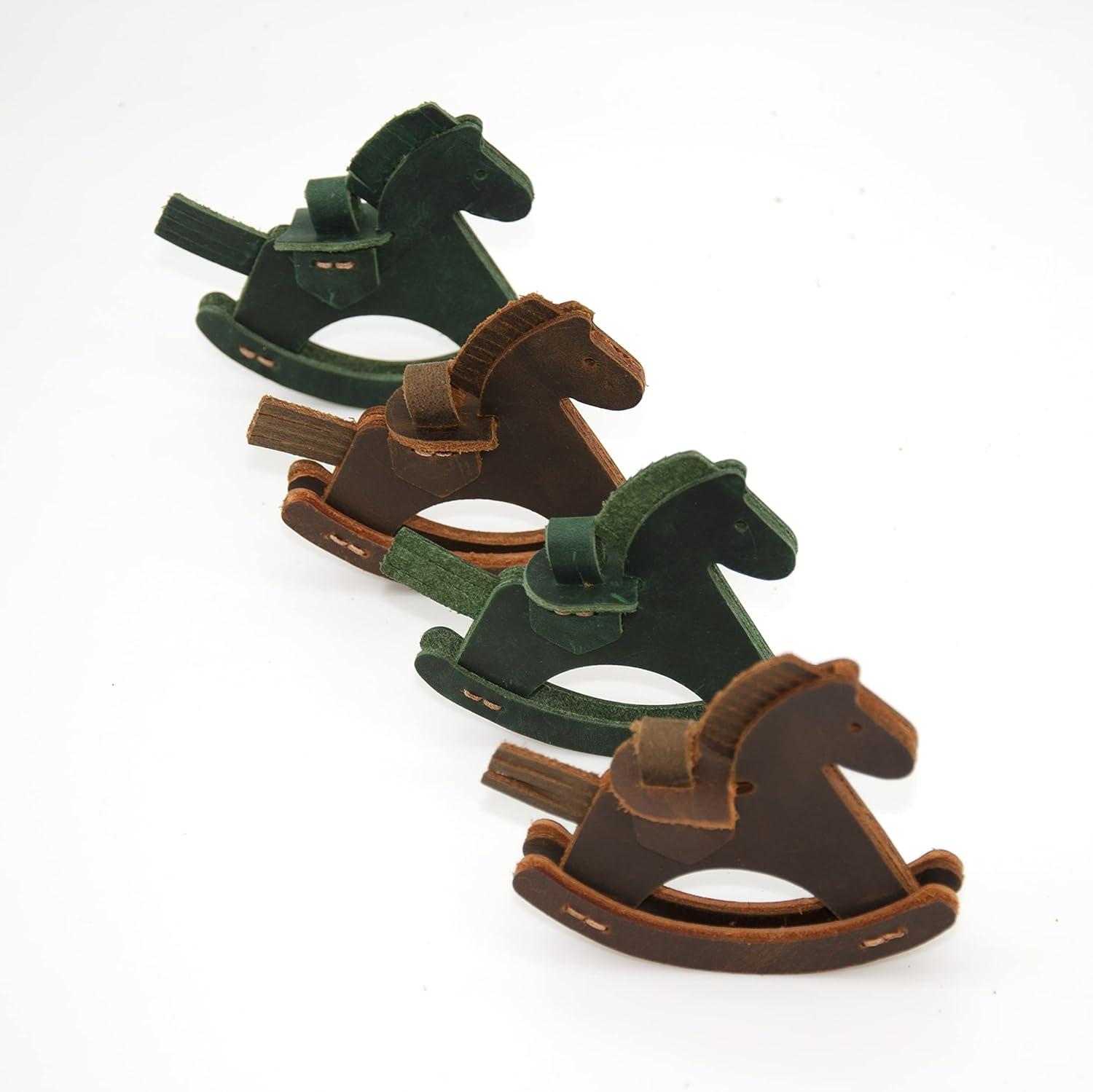 image:imageHandmade Leather Bag Charms Totes ampamp Duffels Cute Pony Keychain Stylish Leather Bag Accessories Office Desk Decoration Decompression Toy Christmas Ornament Leather Rocking Horse