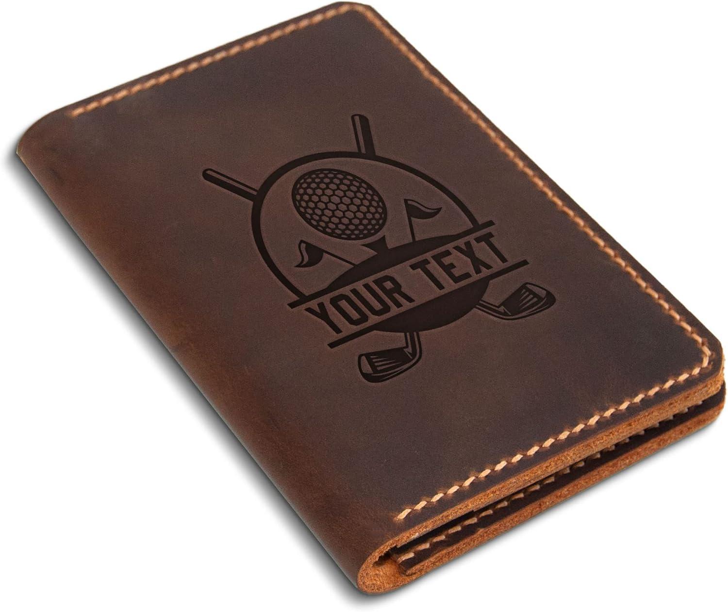 image:imageLeather Golf Scorecard Holder Handstitched Golf Gifts Yardage Book Holder Leather Gifts Gifts For Dad Gifts For Golfers Personalized Customized Gifts