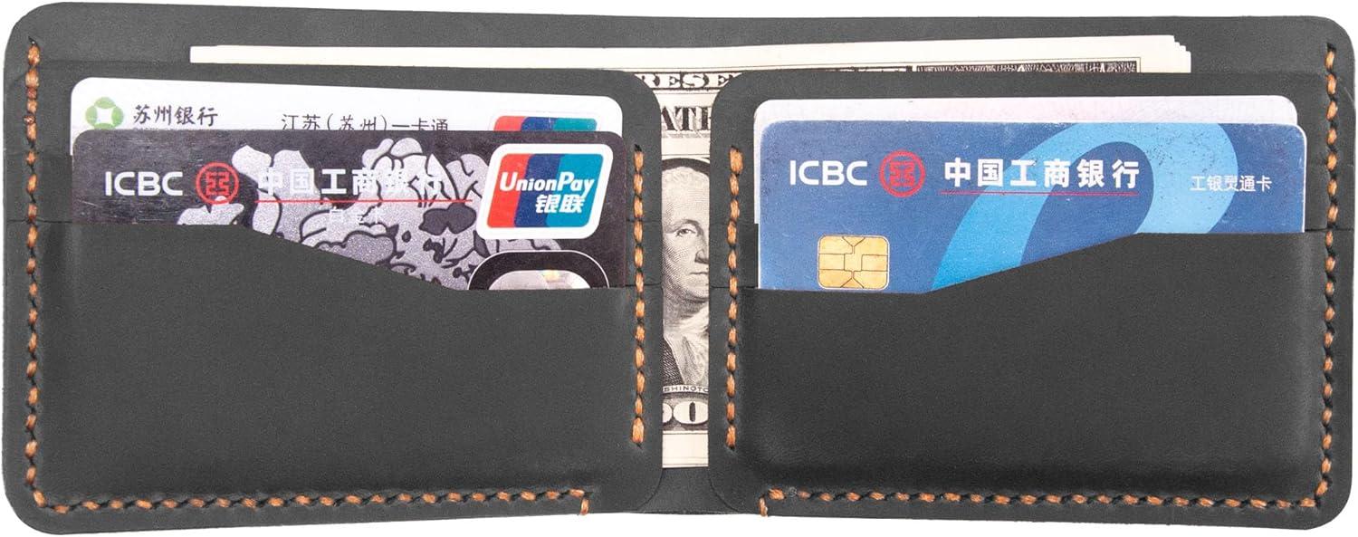 image:imagePersonalized Bifold Wallet Handmade Wallet for MenSlim Leather Wallet Man Wallet Gift for Anniversary Graduation Dad Boyfriend Engraved Custom Wallet