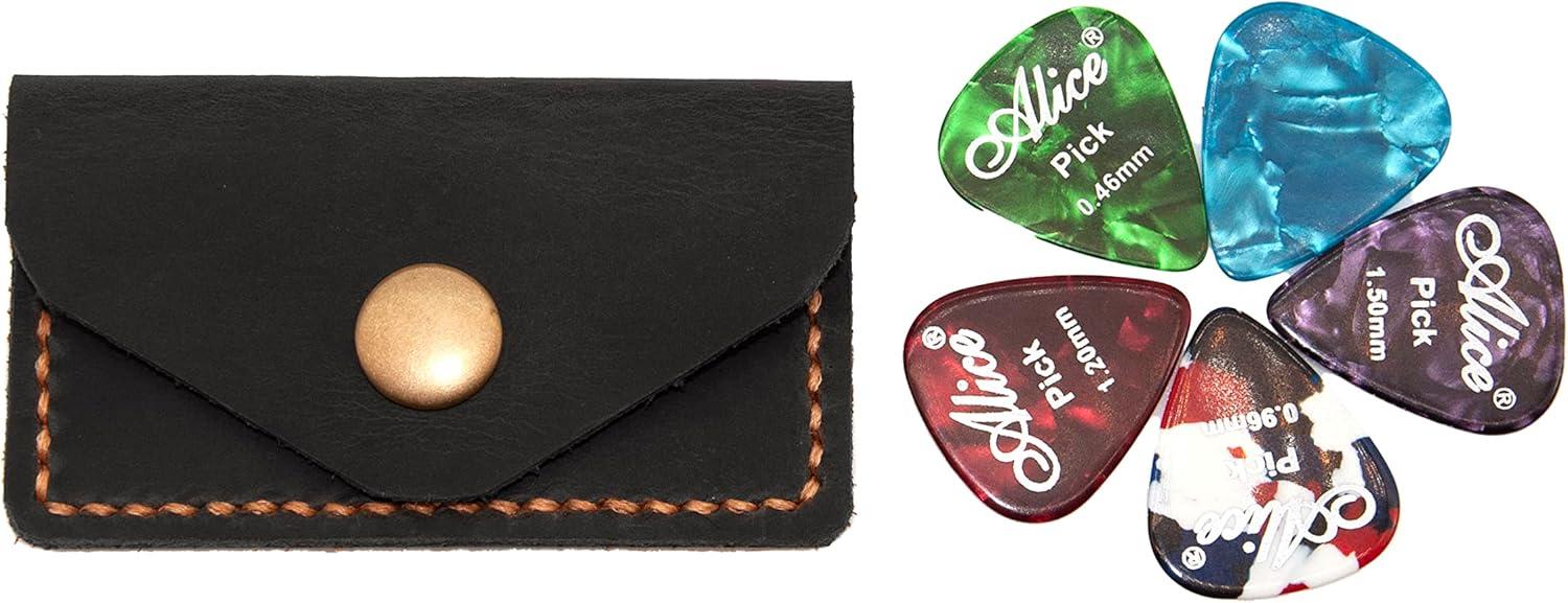 image:imagePersonalized Distressed Leather Guitar Pick Holder Case Leather Guitar Pick Holder Guitar Plectrum Holder Gift For Her Or HimCustomized Gift
