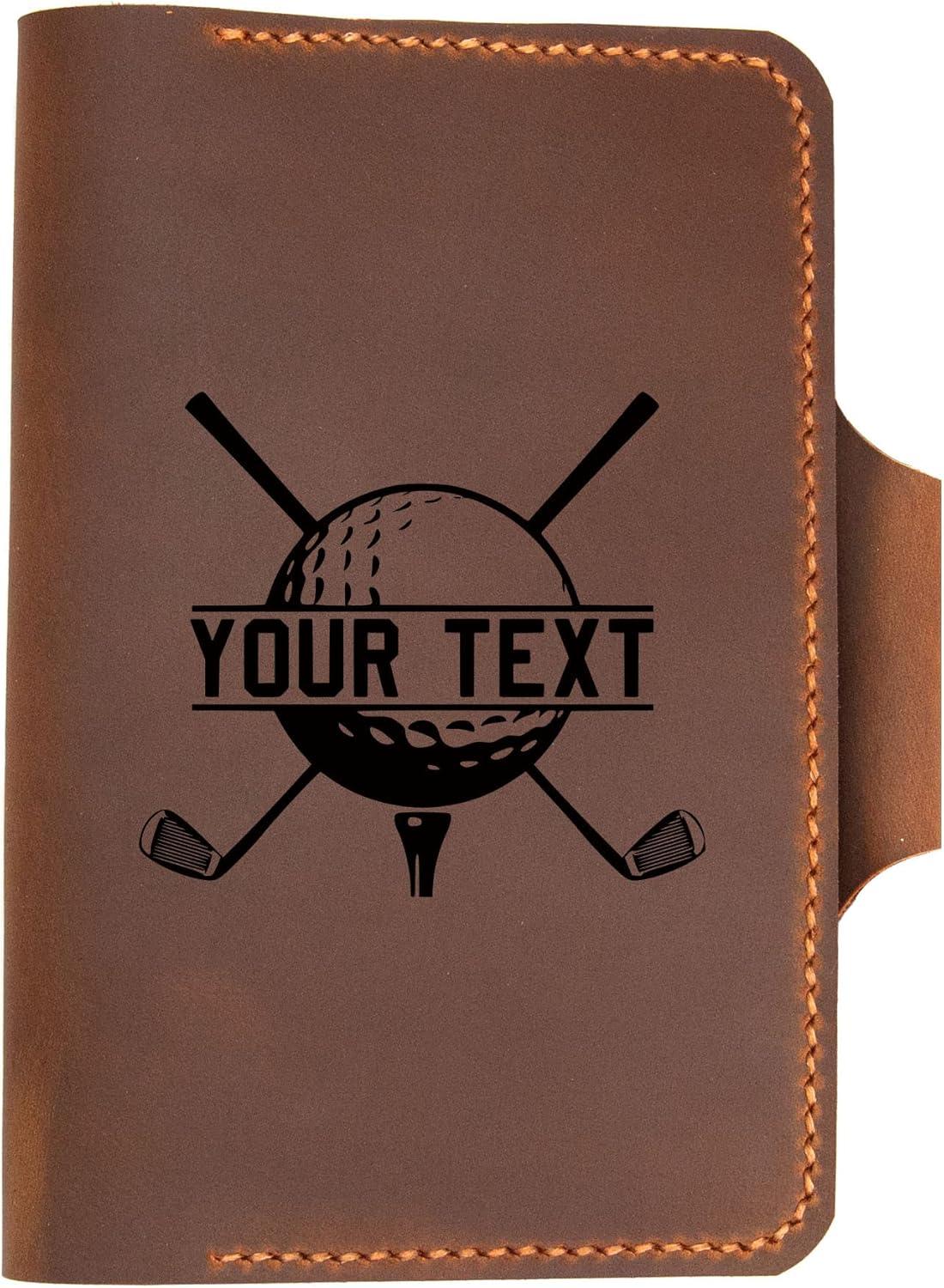 image:imagePersonalized Leather Golf Scorecard Holder Cover Handmade Yardage Book Cover Holder With Pencil Holder Custom Leather Yardage Book Cover Holder Golf Gift