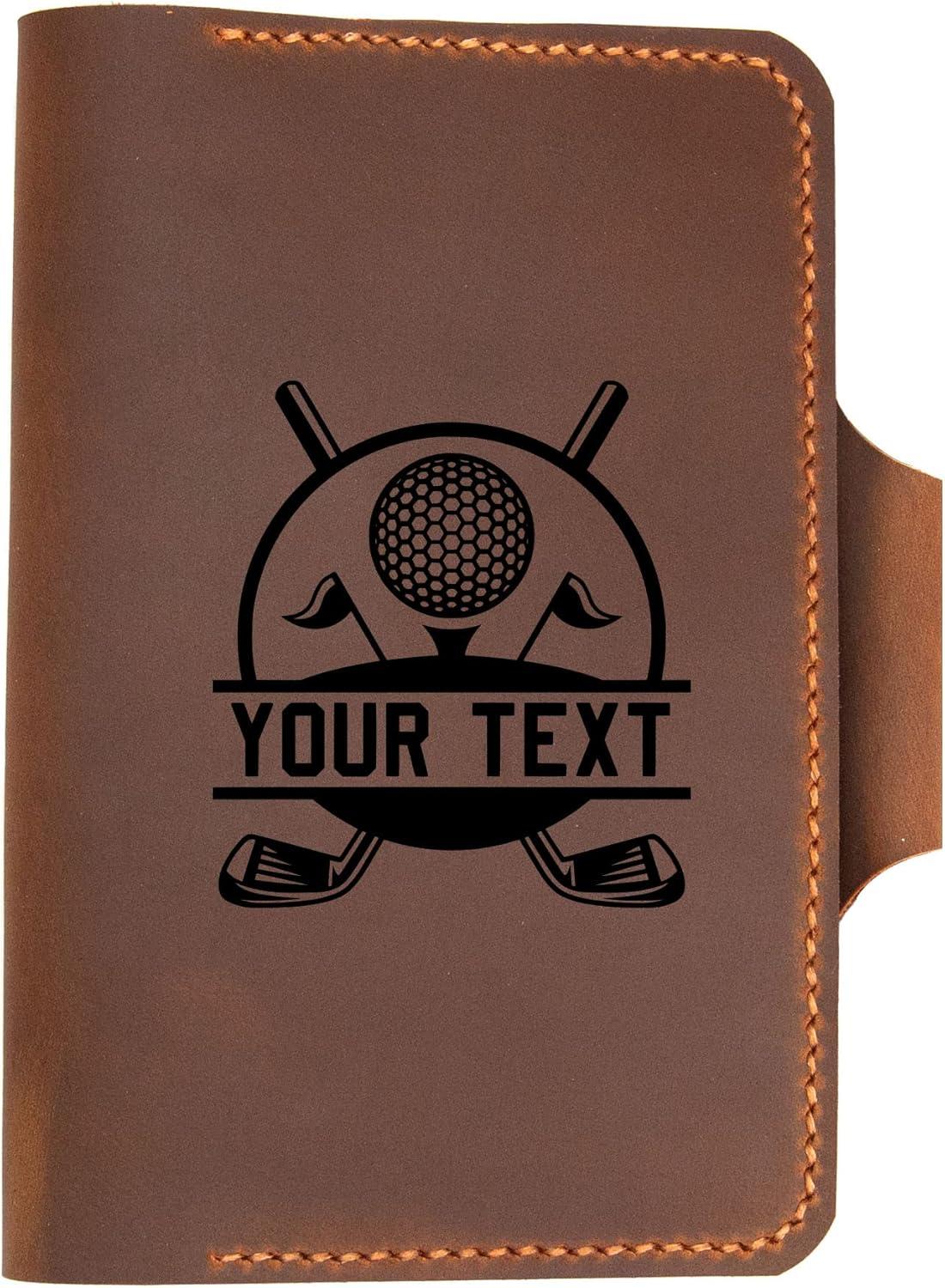 image:imagePersonalized Leather Golf Scorecard Holder Cover Handmade Yardage Book Cover Holder With Pencil Holder Custom Leather Yardage Book Cover Holder Golf Gift