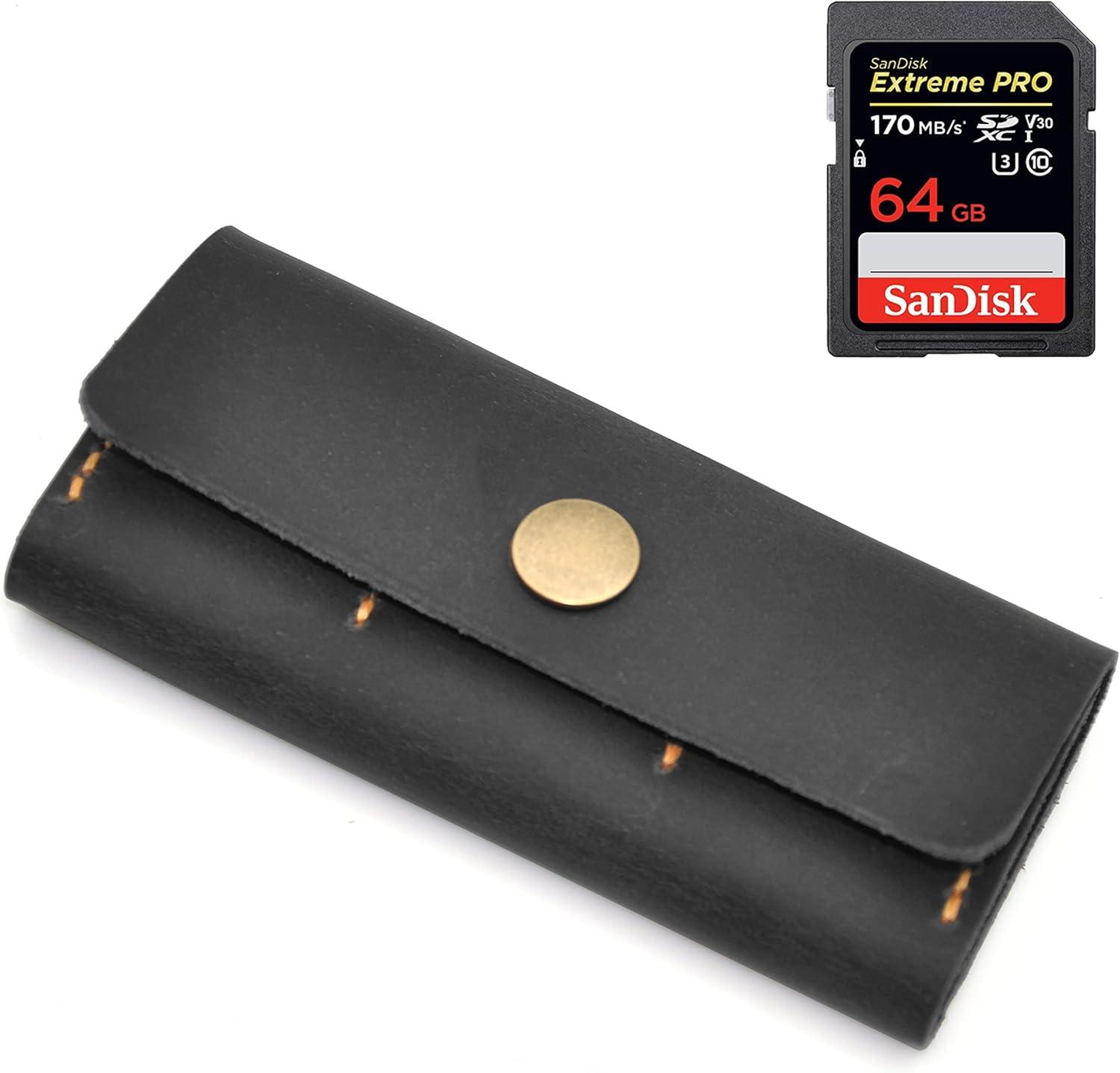 image:imagePersonalized Leather SD Card Holder with 6 Card Slots Leather SD Card Case Crafted SD Card Wallet Minimalist Design Memory Card CaddyPhotographer and Videographer Gift