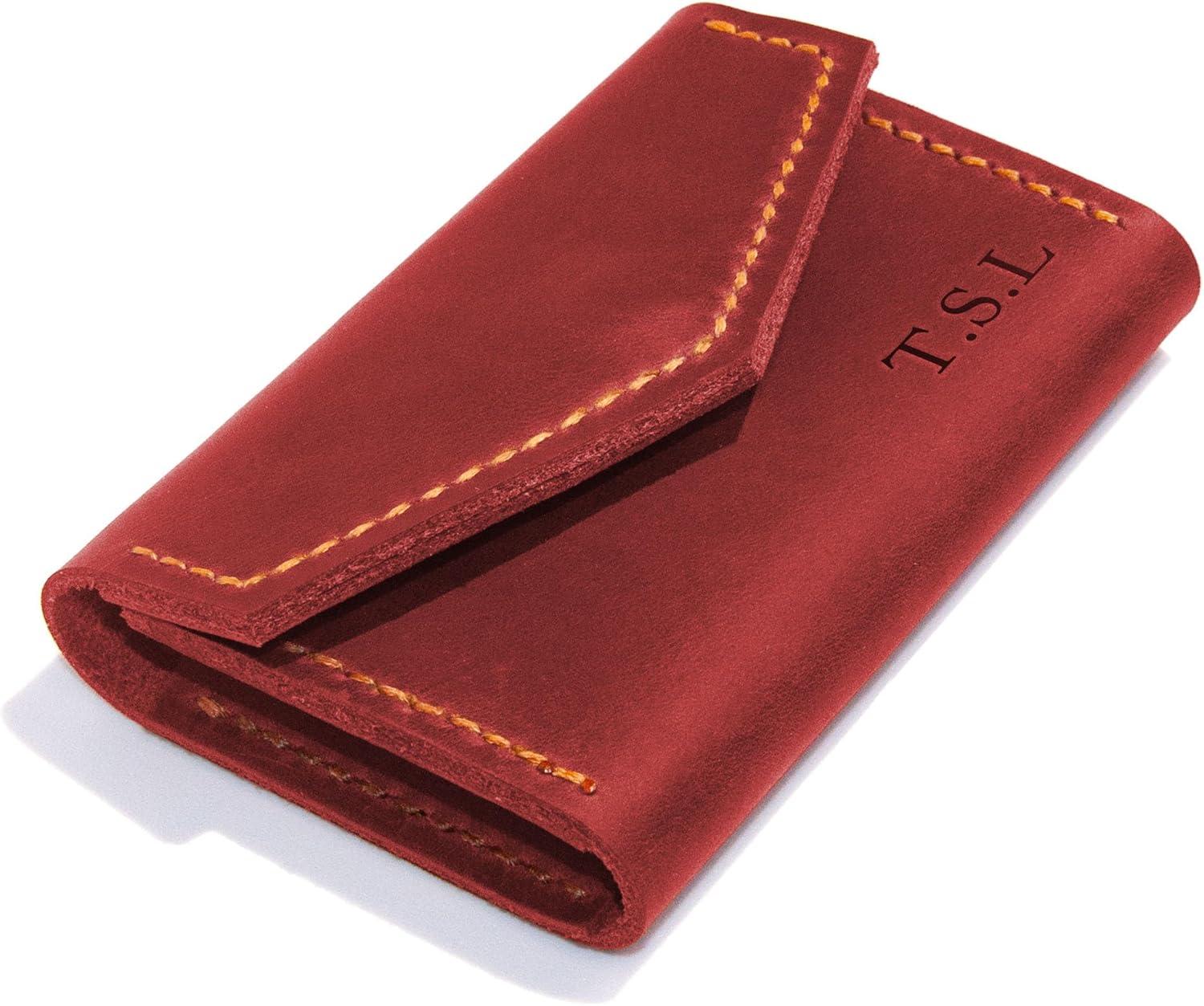 image:imagePremium Leather Wallet Men Women Cardholder With Initials Engraving Mini Personalized Wallet Coins Slim Minimal Small Leather Wallet Gift