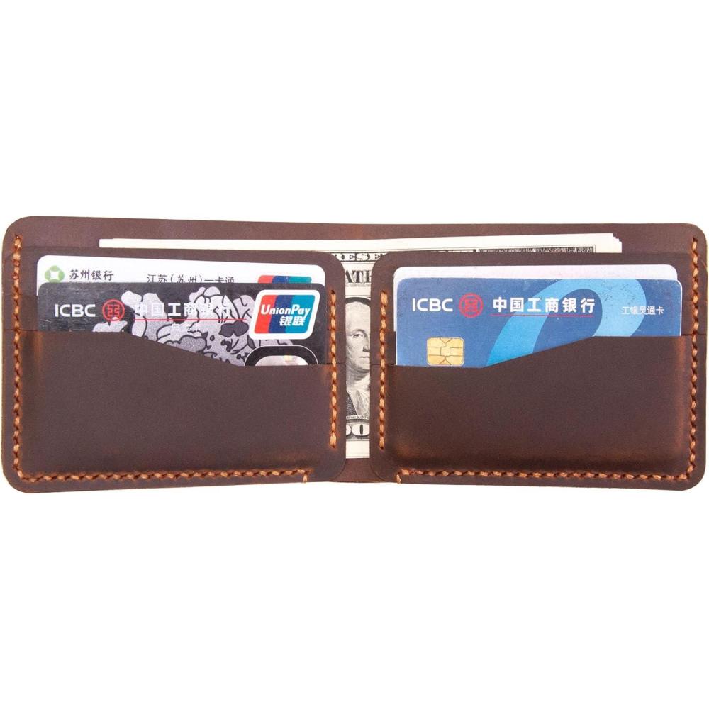 image:imageBifold Wallet Handmade Wallet for MenSlim Leather Wallet Man Wallet Gift for Anniversary Graduation Dad Boyfriend Engraved Custom Wallet BlackBrown