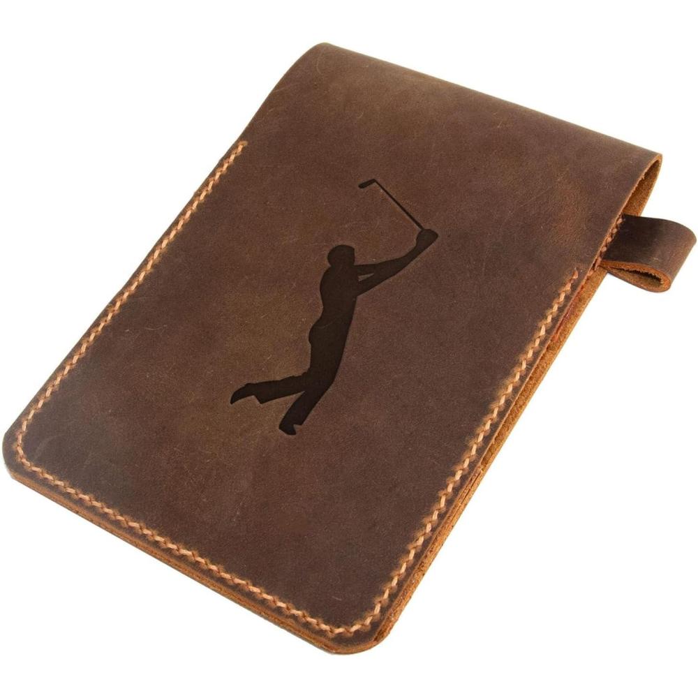 image:imageGolf Scorecard Holder Leather Hand Stitched Yardage Book Holder Gift for Him Gift for Dad Leather Golf Gifts