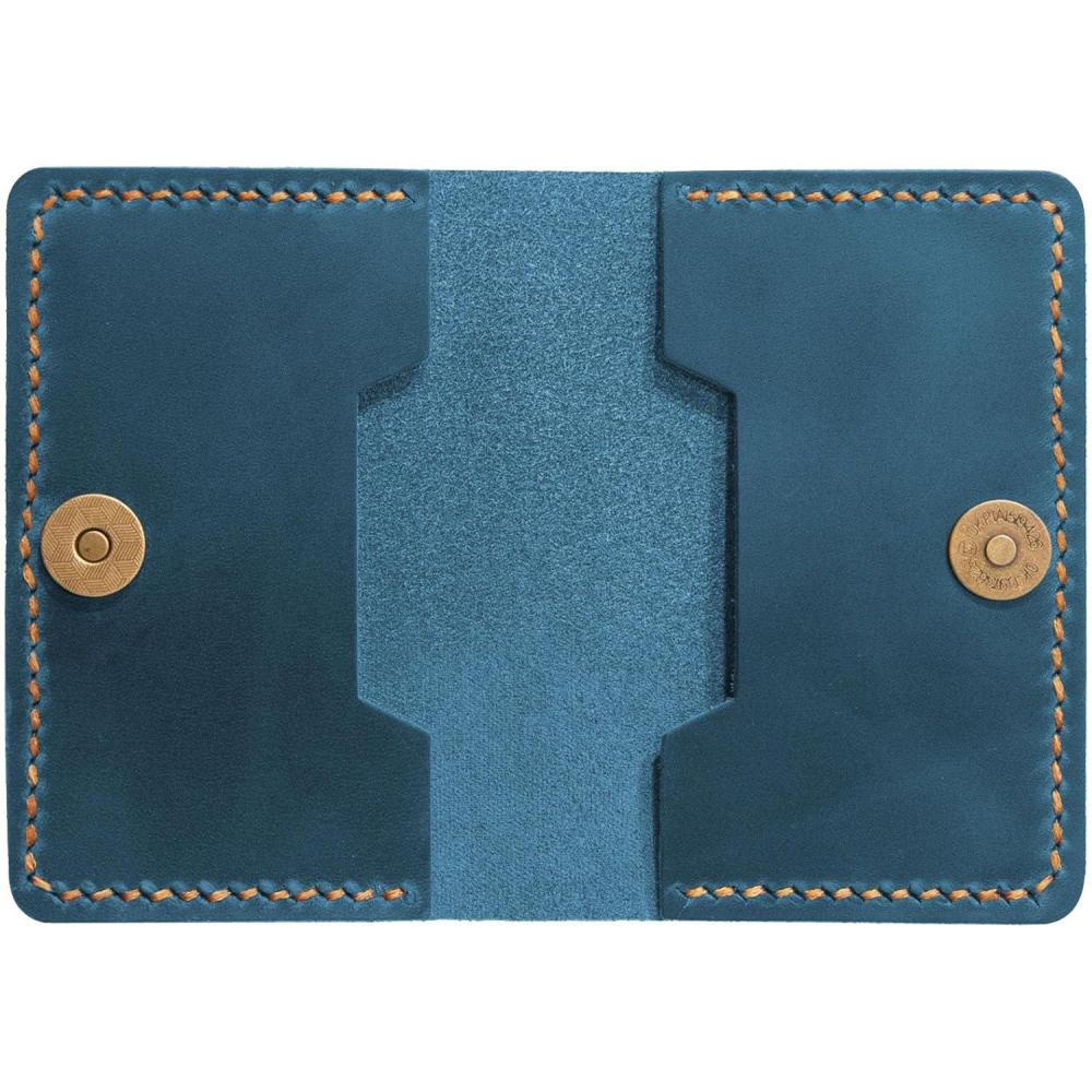 image:imageLeather Card Holder Origami Wallet Coin Purse Case Credit Card Wallet Credit Card Holder Magnet button wallet Christmas gifts BrownBlue