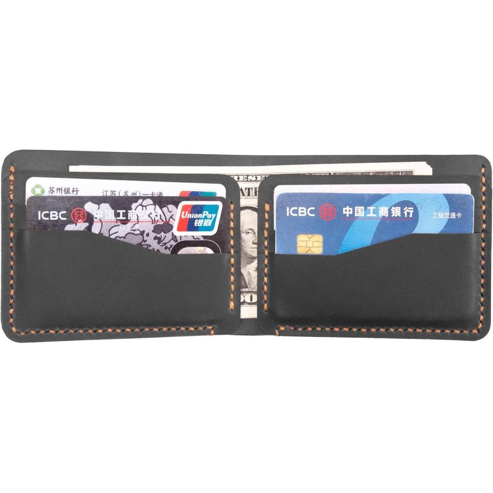 image:imagePersonalized Bifold Wallet Handmade Wallet for MenSlim Leather Wallet Man Wallet Gift for Anniversary Graduation Dad Boyfriend Engraved Custom WalletBlack