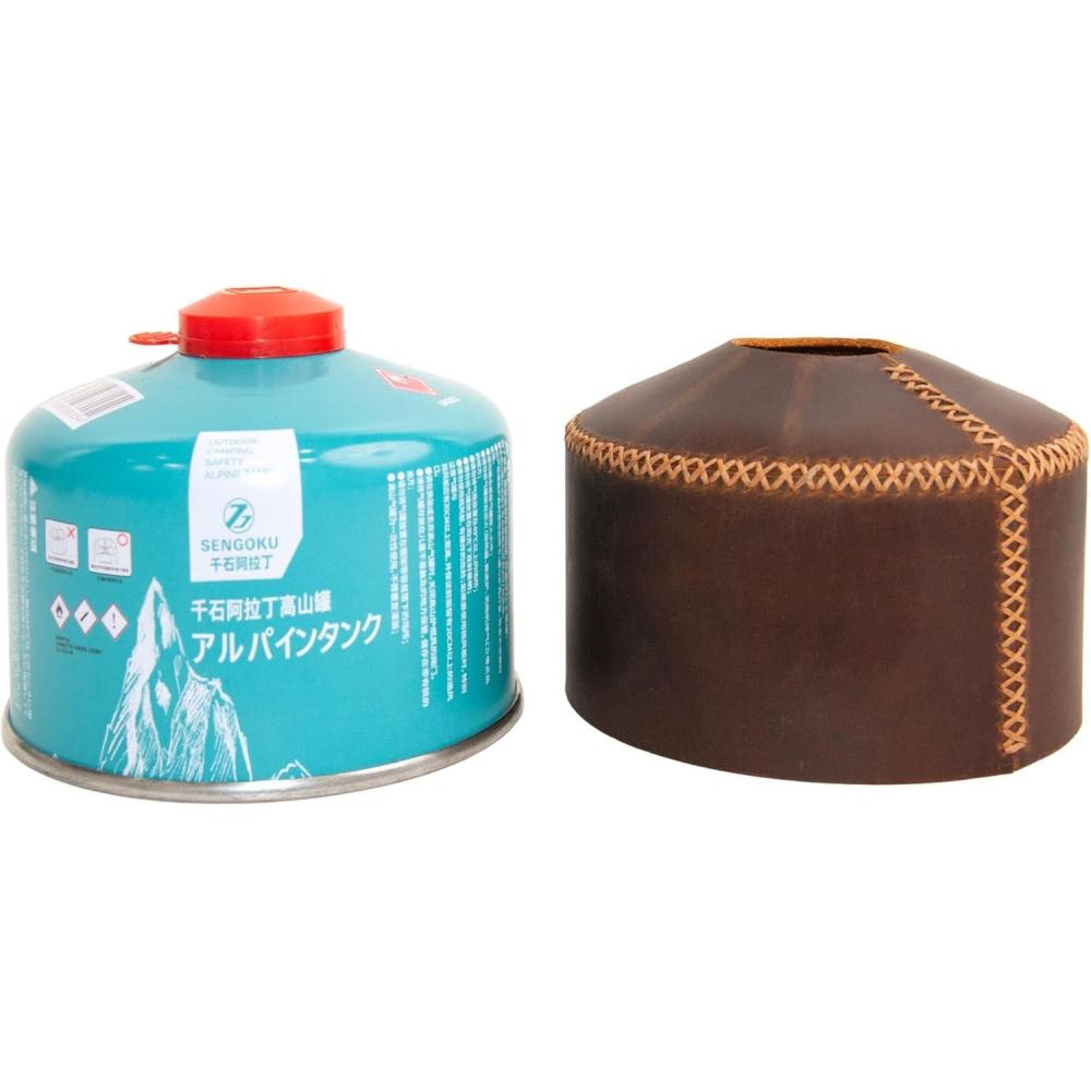 image:imagePersonalized Camping Gas Cover Genuine Leather Fuel Canister Protector Camping Stove Gas Cover Gas Canister CoverBushcraft Stove CoverLeather Cover
