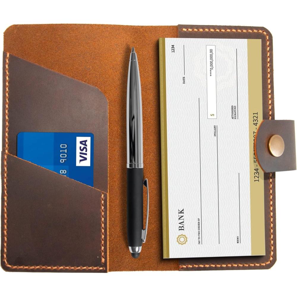 image:imagePersonalized Checkbook Cover Leather Checkbook Checkbook Wallet And Holder Checkbook Case Custom Checkbook Custom Checkbook Covers Gift For HimCustomized Gifts