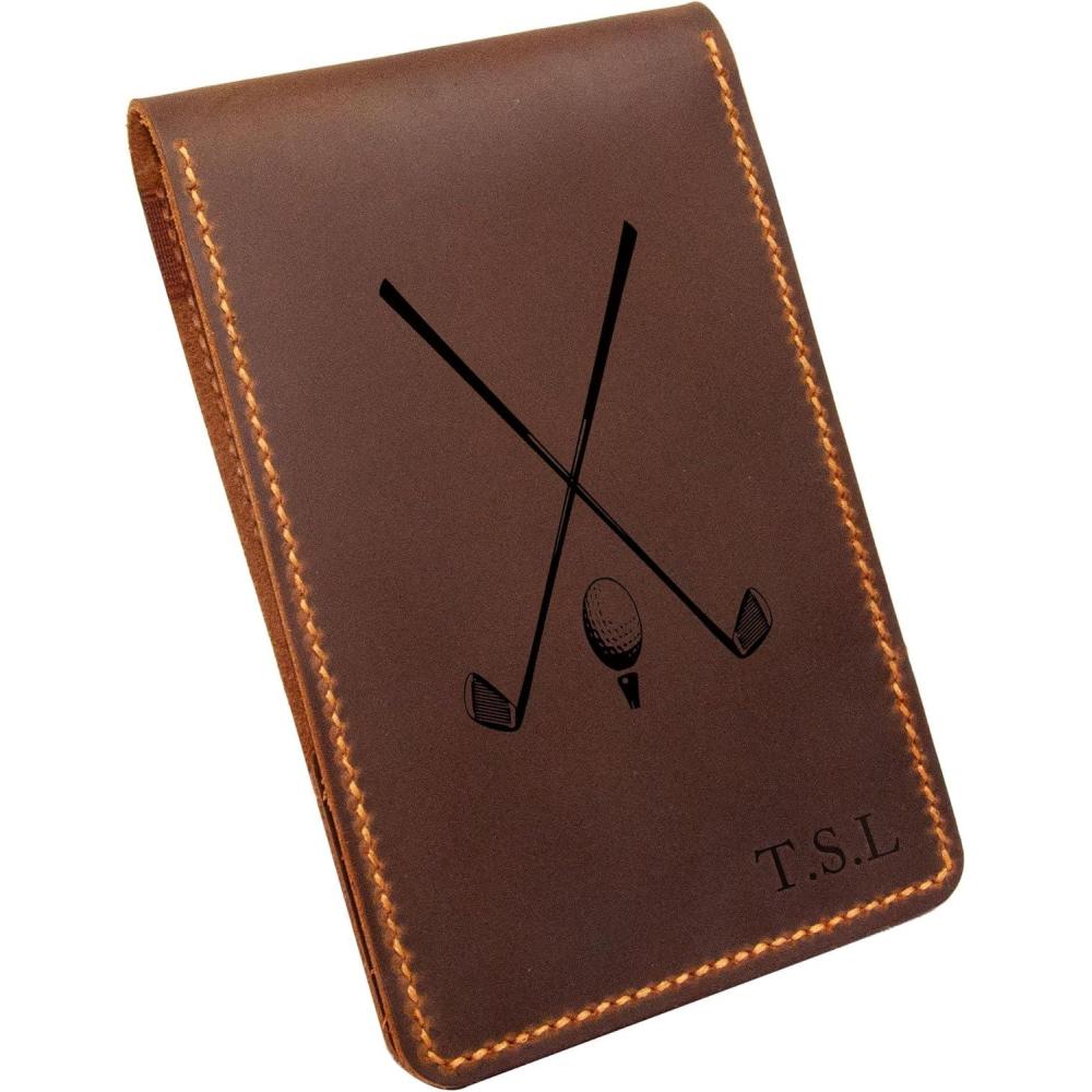 image:imagePersonalized Leather Golf Scorecard ampamp Yardage Book Holder Personalized Golf Gift Yardage Book Holder Gifts for Dad Gifts for Golfers