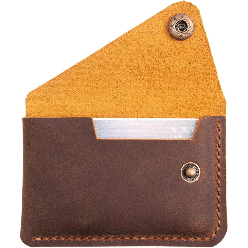 image:imagePersonalized Slim Wallet Fathers Day Gift Minimalist Leather Card holder