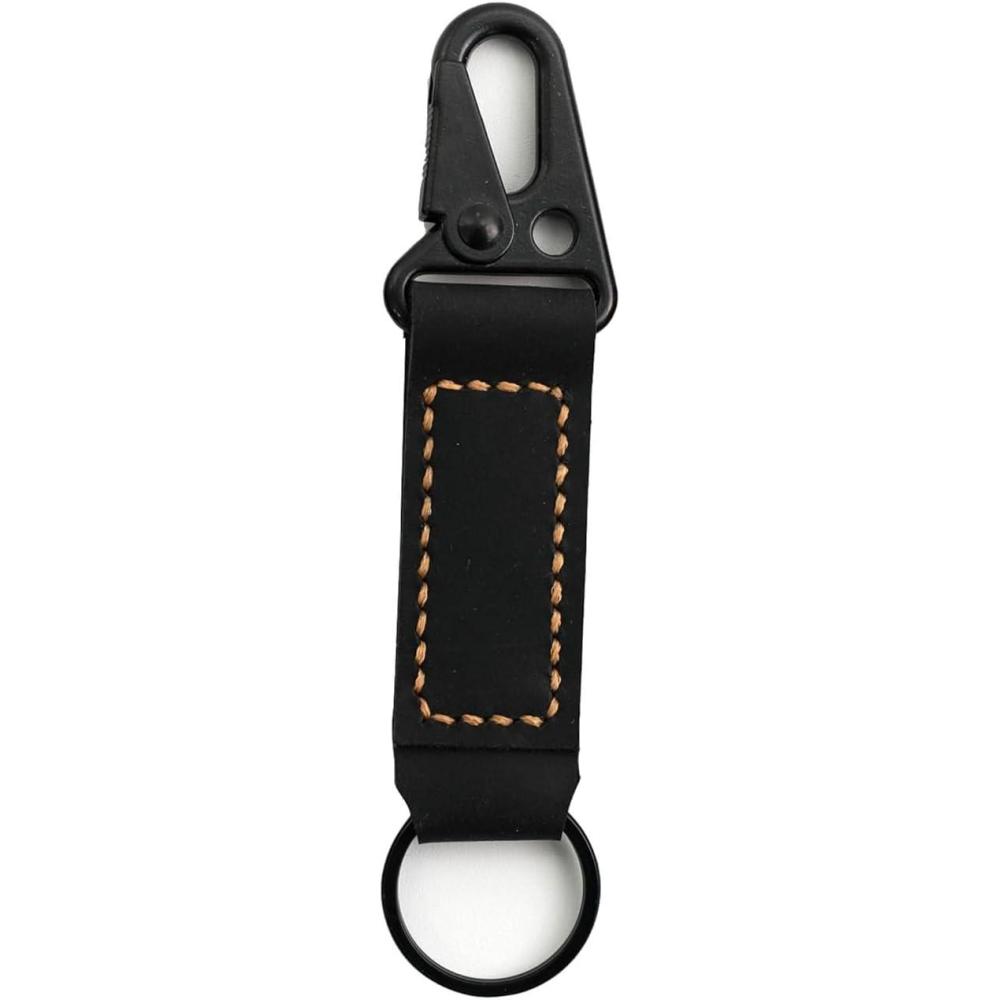 image:imagehandmade leather keychainleather Vintage durability keychain Gift For BirthdayBlack