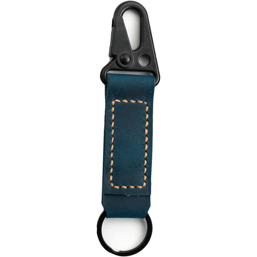 image:imagehandmade leather keychainleather Vintage durability keychain Gift For BirthdayBlue