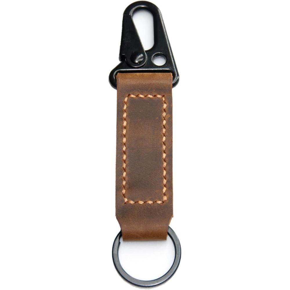 image:imagehandmade leather keychainleather Vintage durability keychain Gift For BirthdayBrown