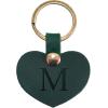 Custom Personalized Leather Heart Keychain, Initials Name Key Chain, Monogrammed Leather Tag, Mothers Day Gift,Couple Anniversary Gift,Customized Gifts
