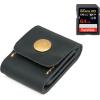 Personalized Genuine Leather SD Memory Card Case/Wallet/Holder; 3 Card Capacity Fits In Any Camera Bag; Great For Travel Photography