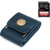 Personalized Genuine Leather SD Memory Card Case/Wallet/Holder; 3 Card Capacity Fits In Any Camera Bag; Great For Travel Photography
