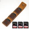 Personalized Genuine Leather SD Memory Card Case/Wallet/Holder; 3 Card Capacity Fits In Any Camera Bag; Great For Travel Photography