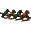 Handmade Leather Bag Charms, Totes & Duffels, Cute Pony Keychain, Stylish Leather Bag Accessories, Office Desk Decoration Decompression Toy Christmas Ornament Leather Rocking Horse