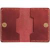 Leather Card Holder, Origami Wallet, Coin Purse Case, Credit Card Wallet, Credit Card Holder, Magnet button wallet Christmas gifts (Brown)(Red)