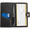 Leather checkbook holder, Checkbook cover handmade, For Women and Men, Christmas gifts (Black)(Black)