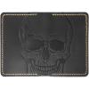 Leather for Men Front Pocket Card Holder, Minimalist Wallet, Leather Card Sleeve, Minimalist Handmade Card Holder(Style 2 (Skull and Bones))