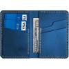 Personalized Handcrafted Custom Wallet, Bifold Card and Cash Wallet, Minimalist Leather Wallet, Leather Cardholder, Handmade Wallet, Mens Leather Wallet, Gift for Him (Brown)(Blue)