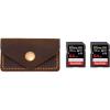 Personalized High Quality Leather SD Card Holder with 2 Card Slots, Leather SD Card Case, Crafted SD Card Wallet, Minimalist Design Memory Card Caddy
