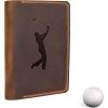 Personalized Leather Golf Scorecard & Yardage Book Holder, Personalized Golf Gift, Yardage Book Holder, Gifts for Dad, Gifts for Golfers(Brown)