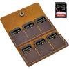 Personalized Leather SD Card Holder with 6 Card Slots, Leather SD Card Case, Crafted SD Card Wallet, Minimalist Design Memory Card Caddy,Photographer and Videographer Gift